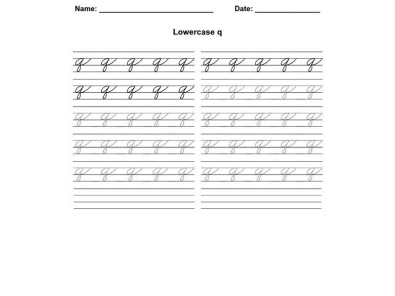 Lowercase q Worksheet