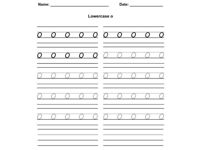 Lowercase o Worksheet