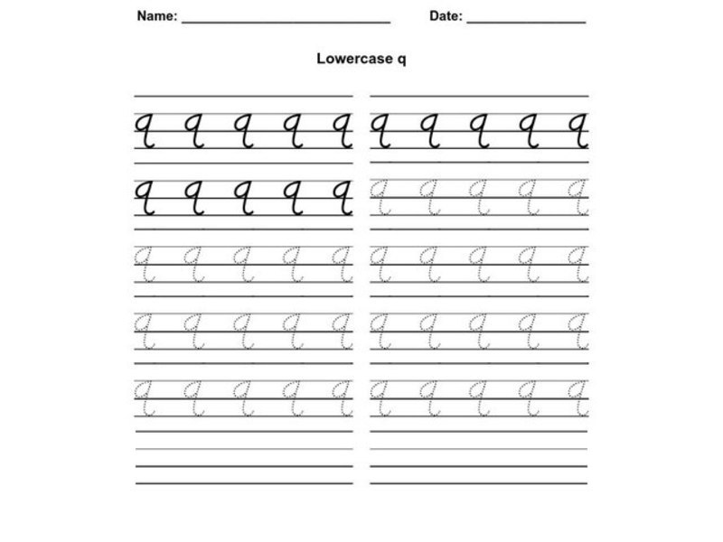 Lowercase q Worksheet