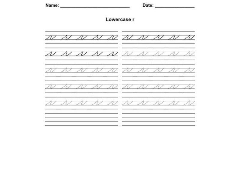 Lowercase r Worksheet