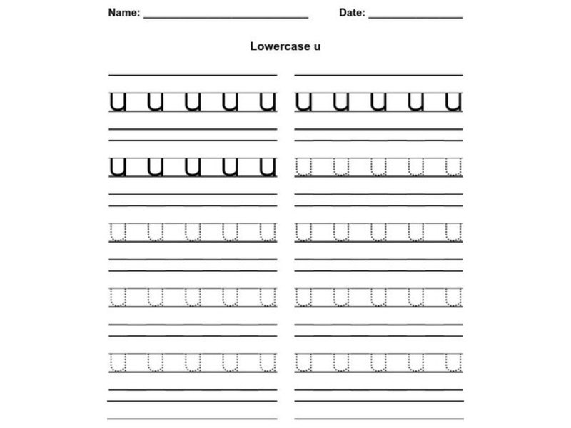 Lowercase u Worksheet