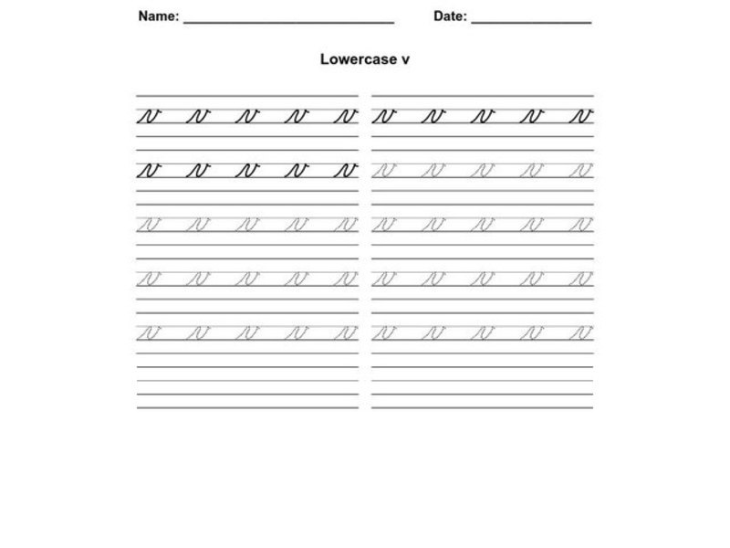 Lowercase v Worksheet