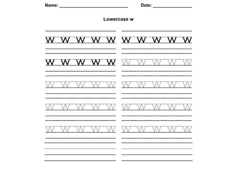 Lowercase w Worksheet
