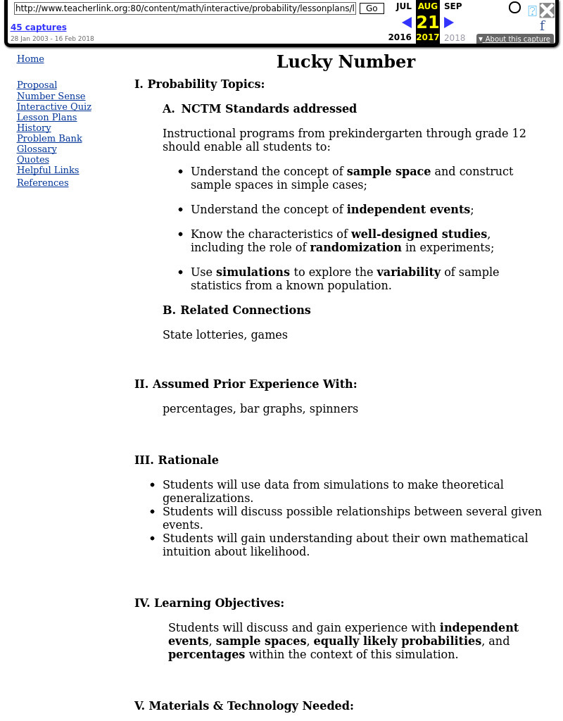 Lucky Number Lesson Plan