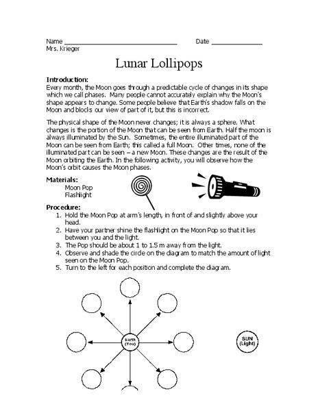 Lunar Lollipops Worksheet
