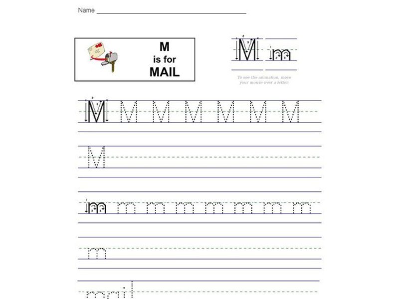 M is for Mailbox Worksheet