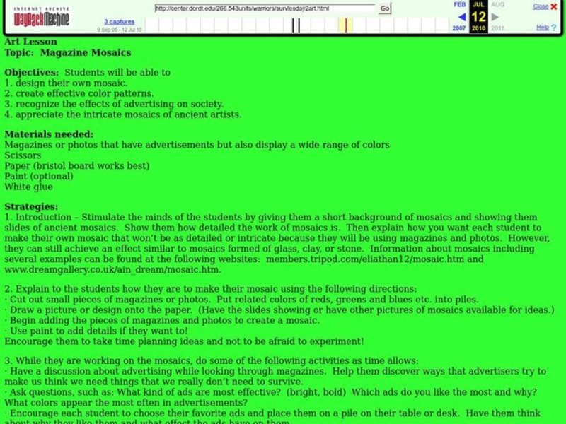 Magazine Mosaics Lesson Plan