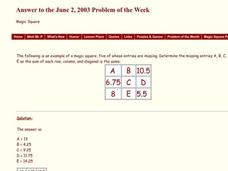 Magic Square Worksheet