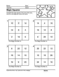 Magic Squares Worksheet