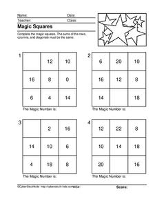 Magic Squares Worksheet