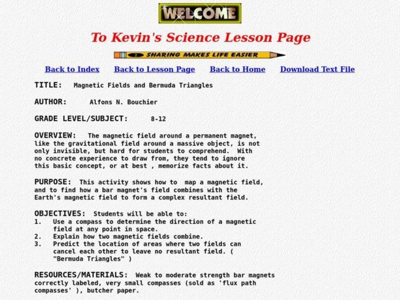 Magnetic Fields and Bermuda Triangles Lesson Plan