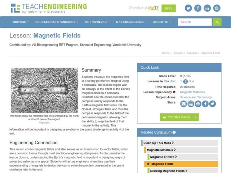 Magnetic Fields Lesson Plan