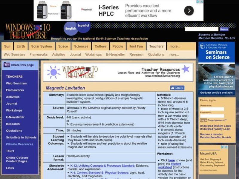 Magnetic Levitation Lesson Plan