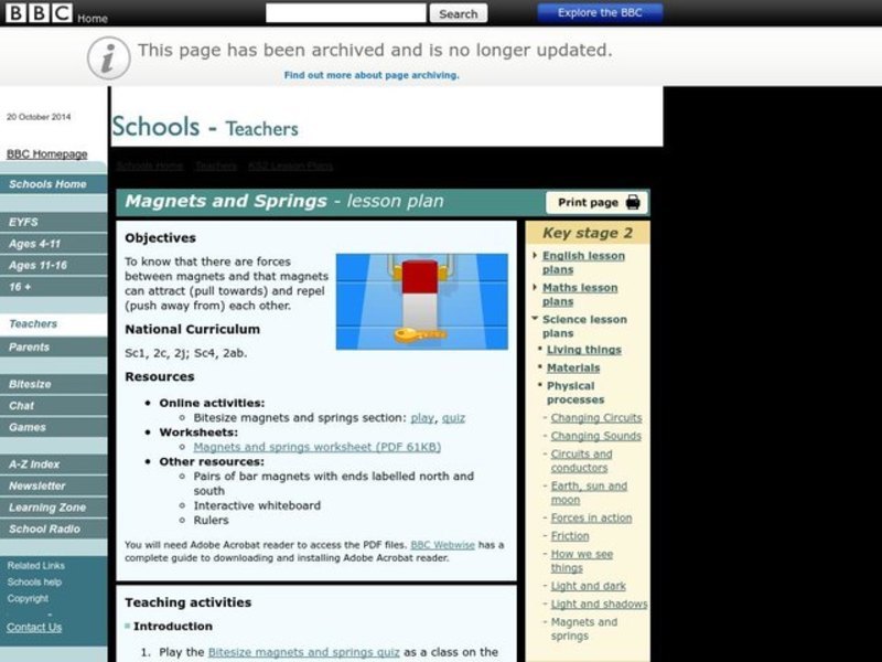 Magnets and Springs Lesson Plan