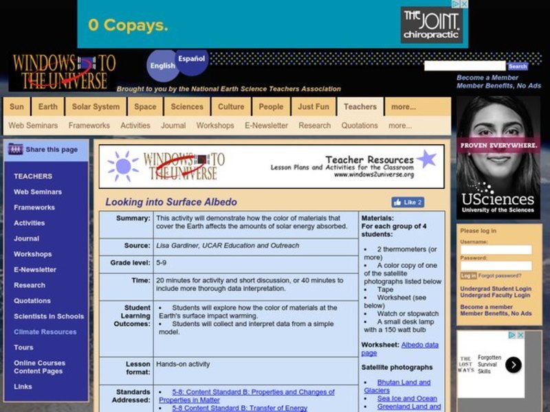 Looking into Surface Albedo Lesson Plan