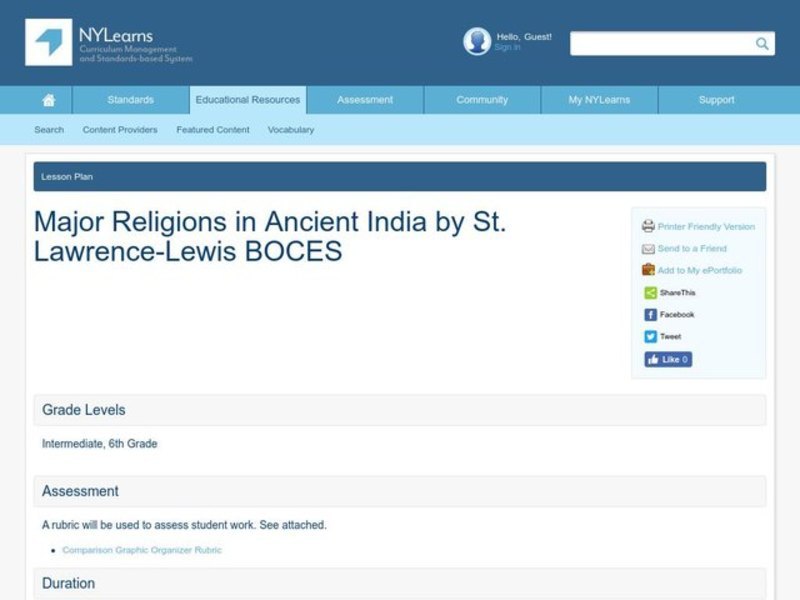 Major Religions in Ancient India Lesson Plan