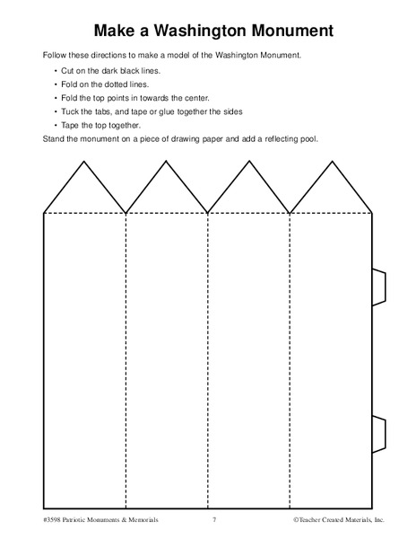 Make a Washington Monument Worksheet