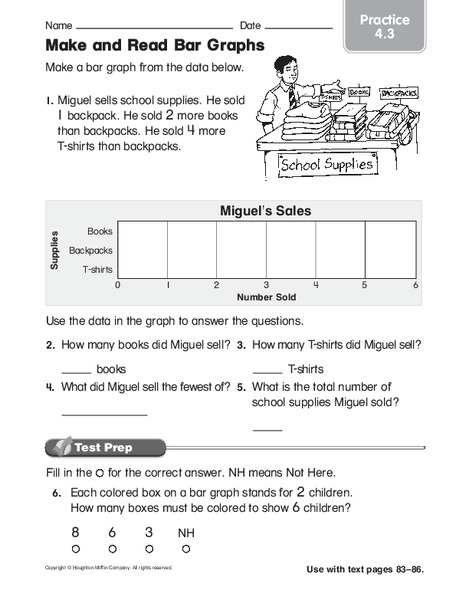 Make and Read Bar Graphs Worksheet