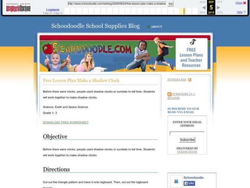 Make a Shadow Clock Lesson Plan