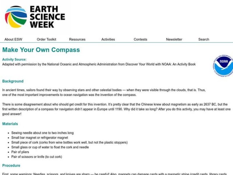Make Your Own Compass Lesson Plan