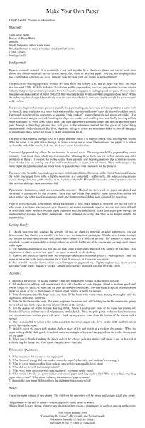 Make Your Own Paper Lesson Plan