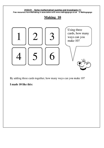 Making 10 Worksheet