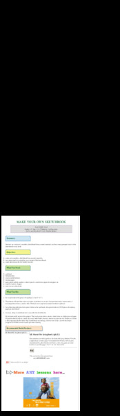 Make Your Own Sketchbook Lesson Plan