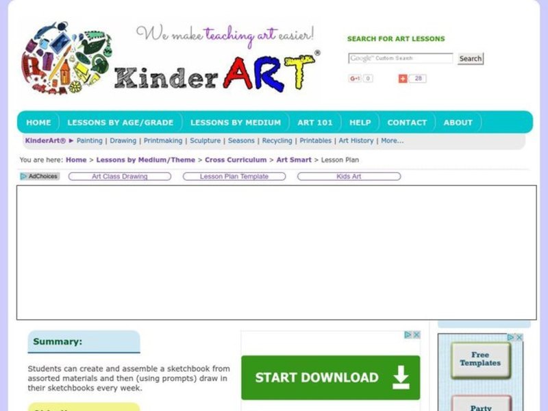 Make Your Own Sketchbook Lesson Plan