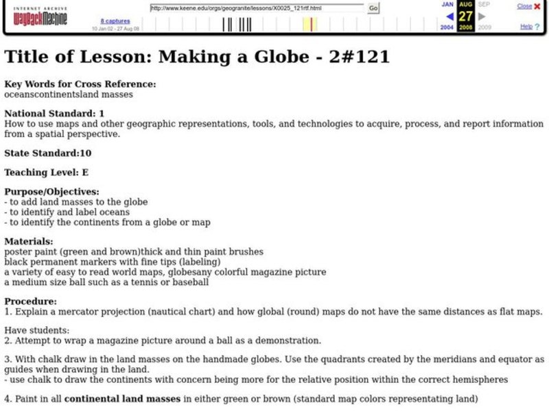 Making a Globe Lesson Plan