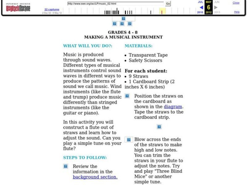 Making a Musical Instrument Lesson Plan