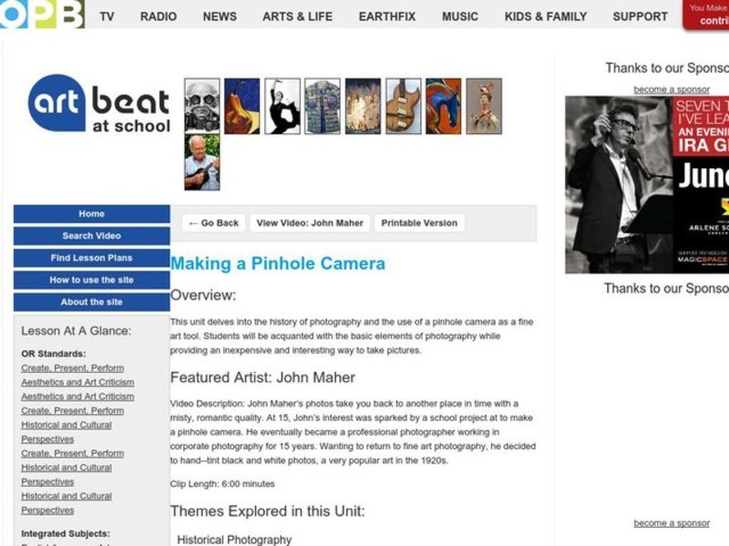 Making a Pinhole Camera Lesson Plan