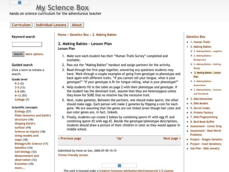 Making Babies Lesson Plan