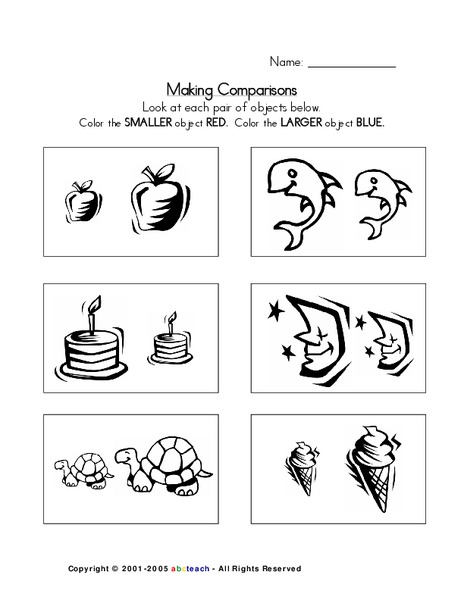Making Comparisons Worksheet