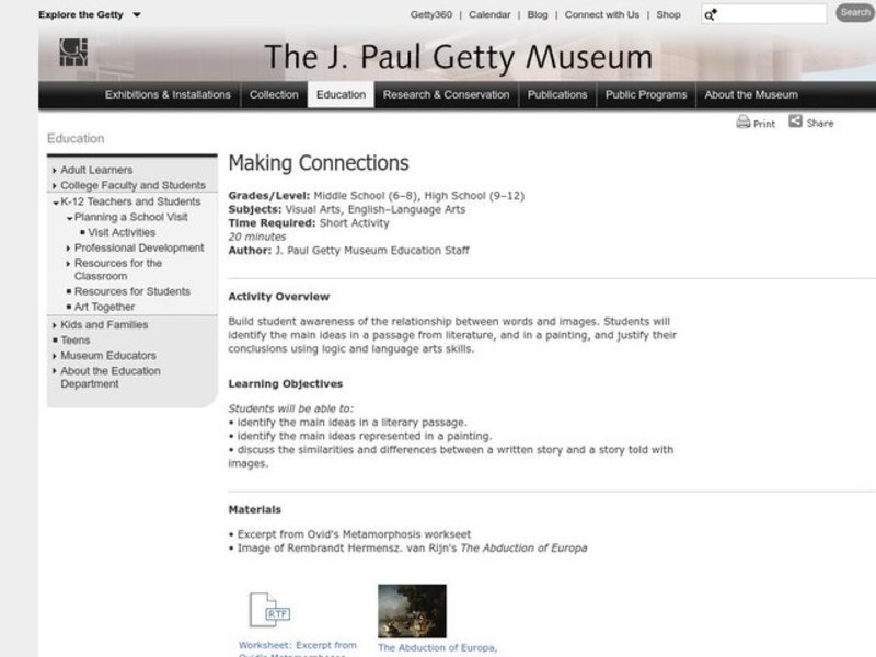 Making Connections Lesson Plan