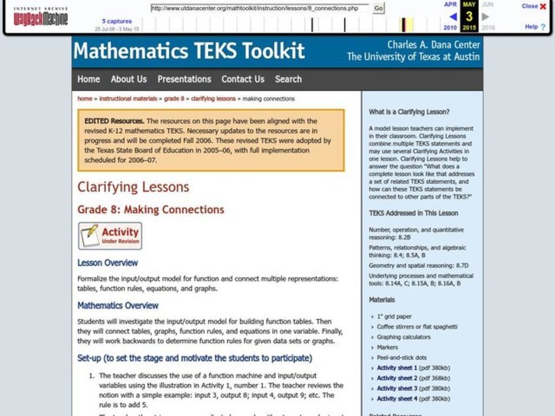 Making Connections Lesson Plan