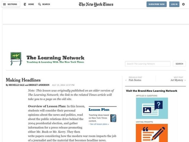 Making Headlines Lesson Plan