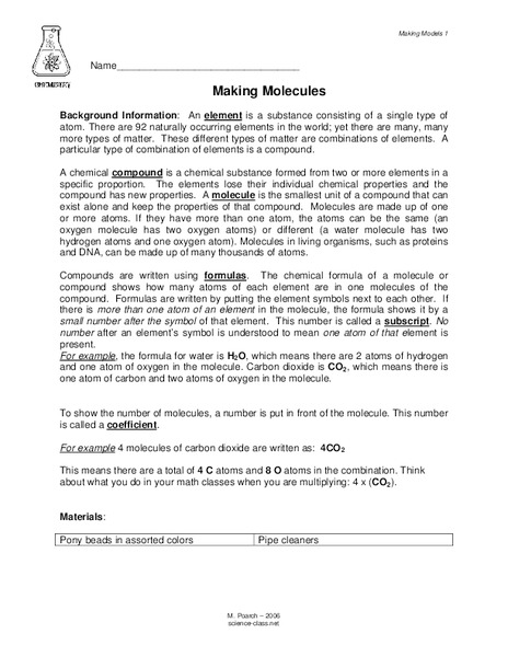 Making Molecules Lesson Plan