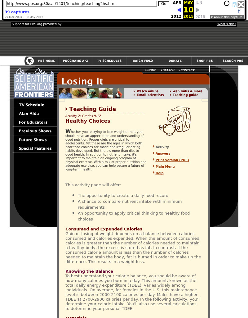 Making Healthy Food Choices Lesson Plan