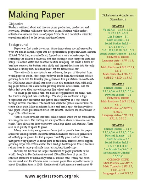 Making Paper Lesson Plan