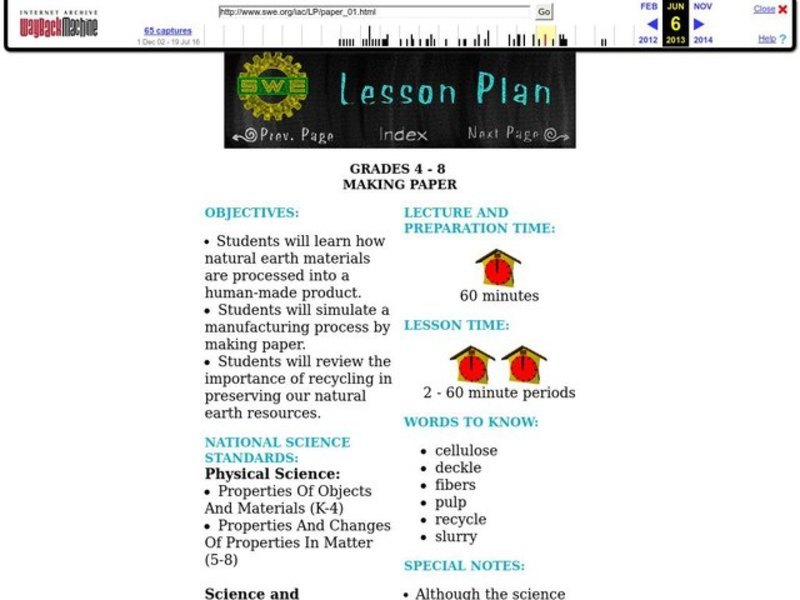 Making Paper Lesson Plan