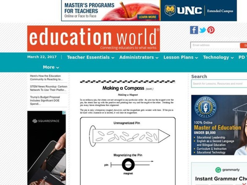 Making a Compass Lesson Plan