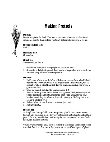 Making Pretzels Lesson Plan