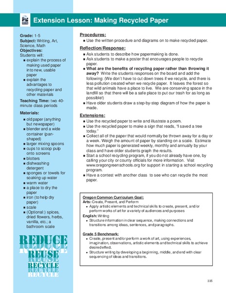 Making Recycled Paper Lesson Plan