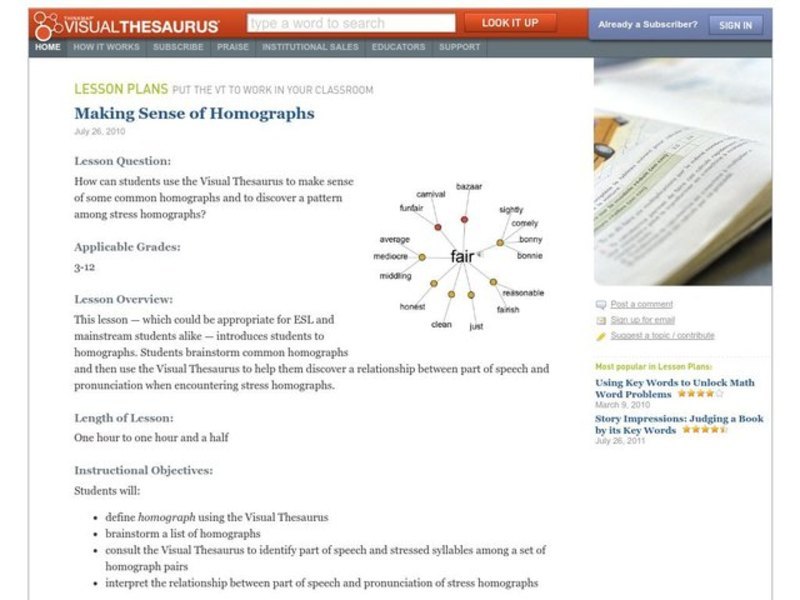 Making Sense of Homographs Lesson Plan