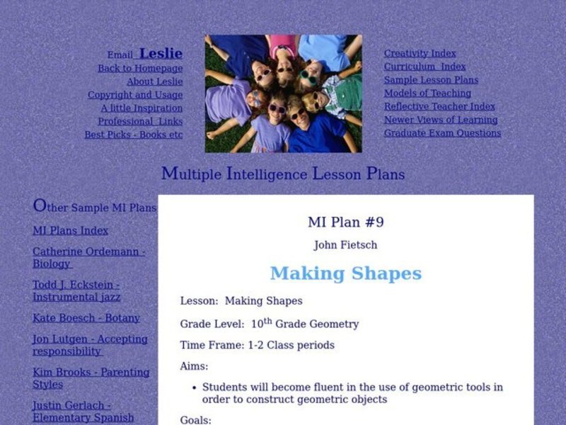 Making Shapes Lesson Plan