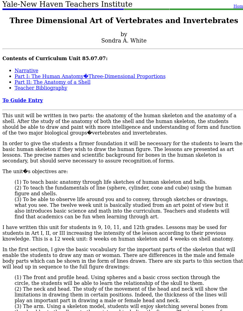 Three Dimensional Art of Vertebrates and Invertebrates Lesson Plan