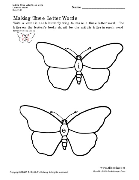 Making Three Letter Words Worksheet