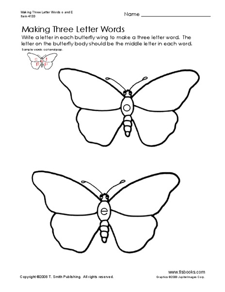Making Three Letter Words Worksheet