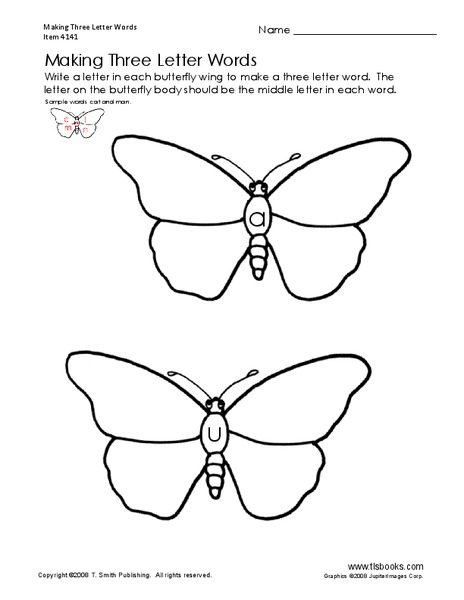 Making Three Letter Words Worksheet
