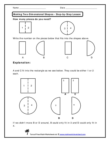 Making Two-Dimensional Shapes  Worksheet